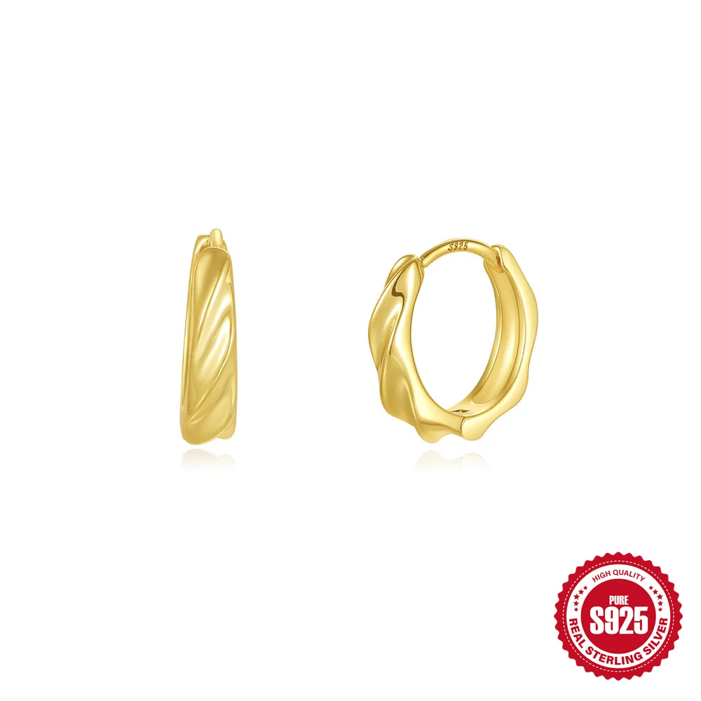 ROXI 925 Sterling Smooth Metal Chunky Hoop Earrings for Women Girls Fashion Oval Circle Hoops Statement Earrings Punk Jewelry view 4