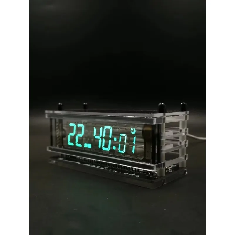 VFD Screen Clock Transparent Base Rare Antique Vacuum Fluorescent Display Clock with Temperature Compensation Function