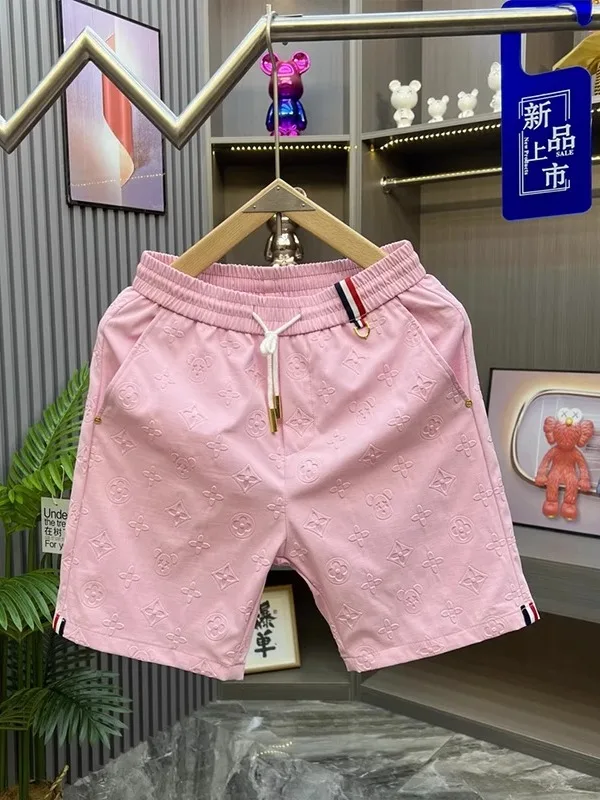 

Легкие мужские шорты с цветочной вышивкой, прямого кроя, летние повседневные шорты средней длины, молодежная модная тенденция