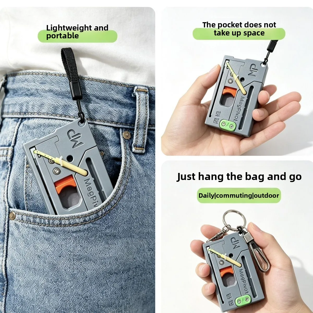 MagaPivot Card Slingshot Portable Foldable EDC Easy Carry Pocket Mini Card Sling Shot Outdoor Tool Sports Child Shoting Game Toy view 3