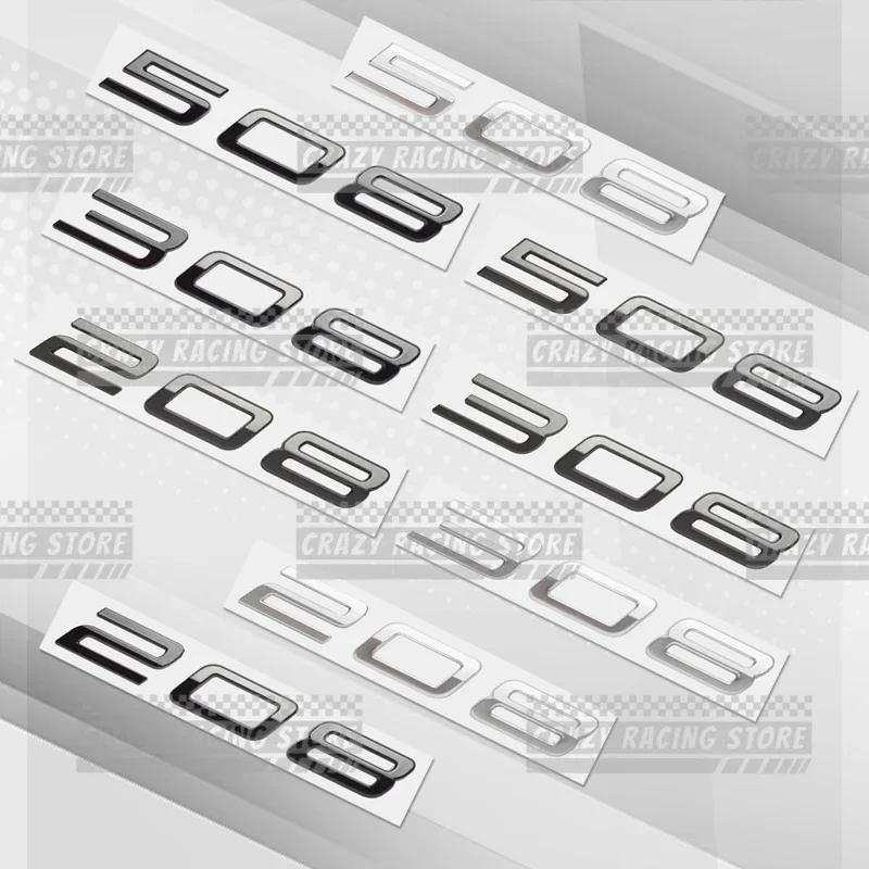OK Car Badges For Peugeot 208 308 508 New Style Rear Trunk Emblem Metal 3D Stickers Body Decals Lettering Decor Styling
