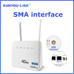 4G SIM WiFi Router 300Mbps Move Modem SMA Antenna Interface With RJ11 Telephone Line Interface for Europe Africa Asia Americ