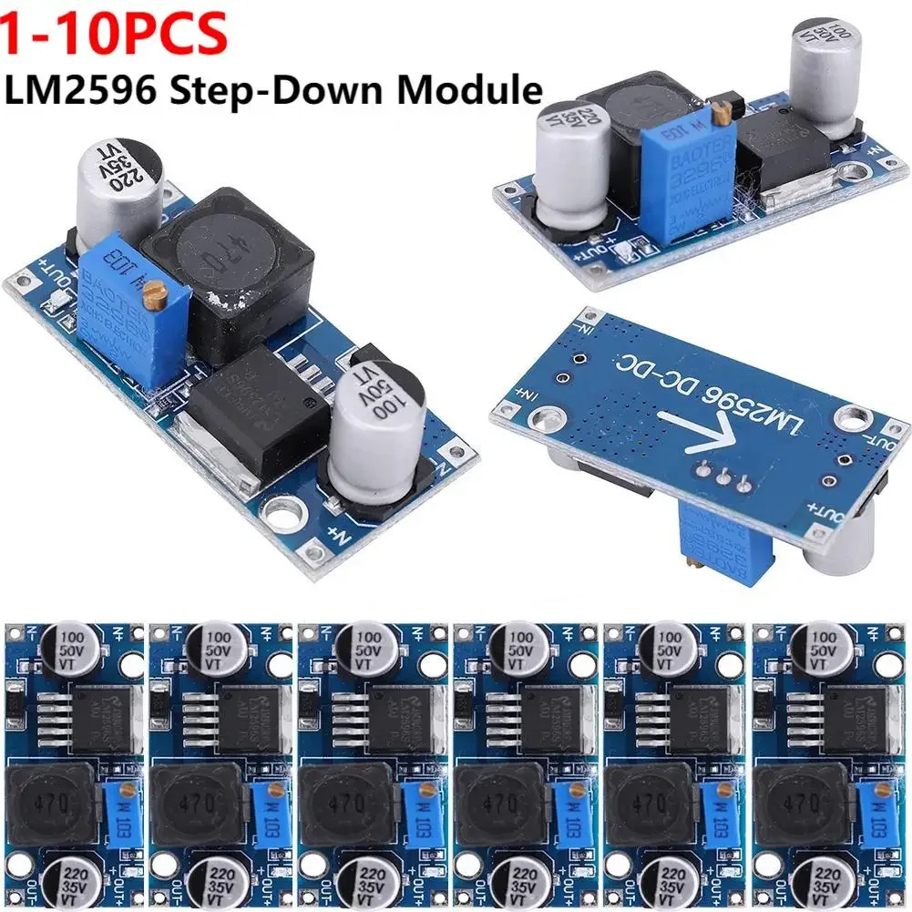 1-10pcs LM2596 DC-DC Step-down Power Supply Module 3A Adjustable Step-down Module Voltage Regulator 24V 12V 5V 3V For arduino