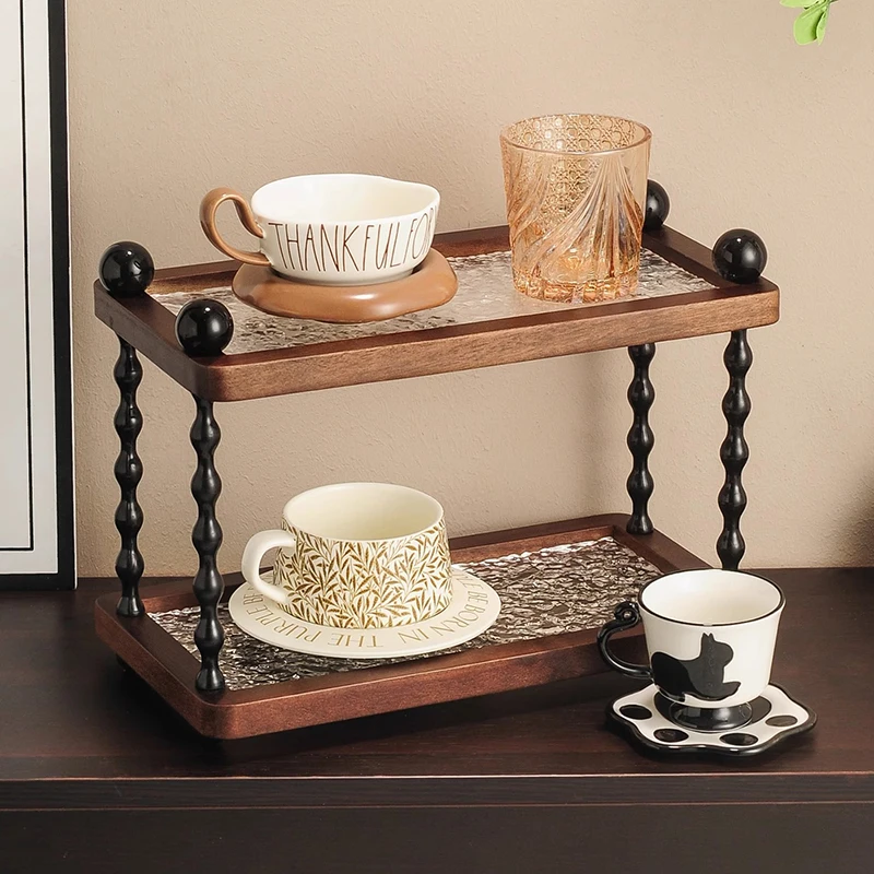 Home Luxury Wooden Organizing Rack, Cosmetic & Perfume Display Stand for Tea Cups & Coffee Mugs  Storage Rack