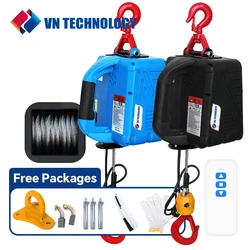 3 in 1 Electric Hoist Winch 500kg Wireless Remote Control, Cable Remote Control, 110/220V Portable Electric Hoist, Lift 5m/min