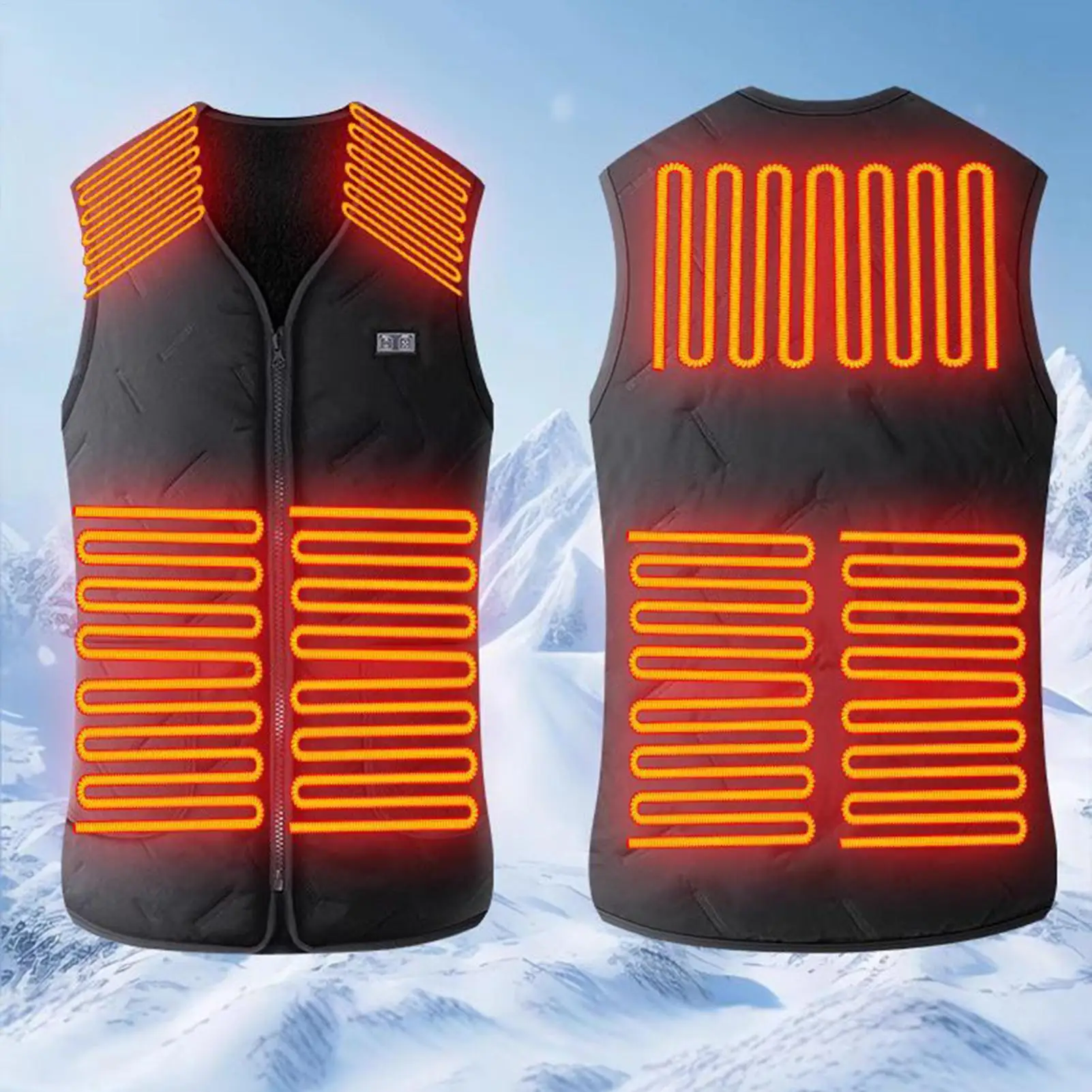 سترة ساخنة للرجال 3 إعدادات لدرجة الحرارة ملابس خفيفة الوزن شحن USB 7 مناطق تسخين قابلة للغسل سترة تدفئة لكبار السن