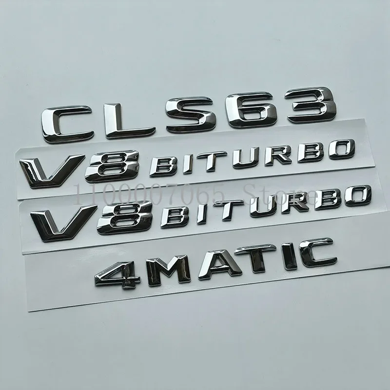 2015 Chrome Sharp Letters CLS63 V8 Biturbo Top ABS Emblem for Car Styling Fender Trunk Nameplate Logo Sticker