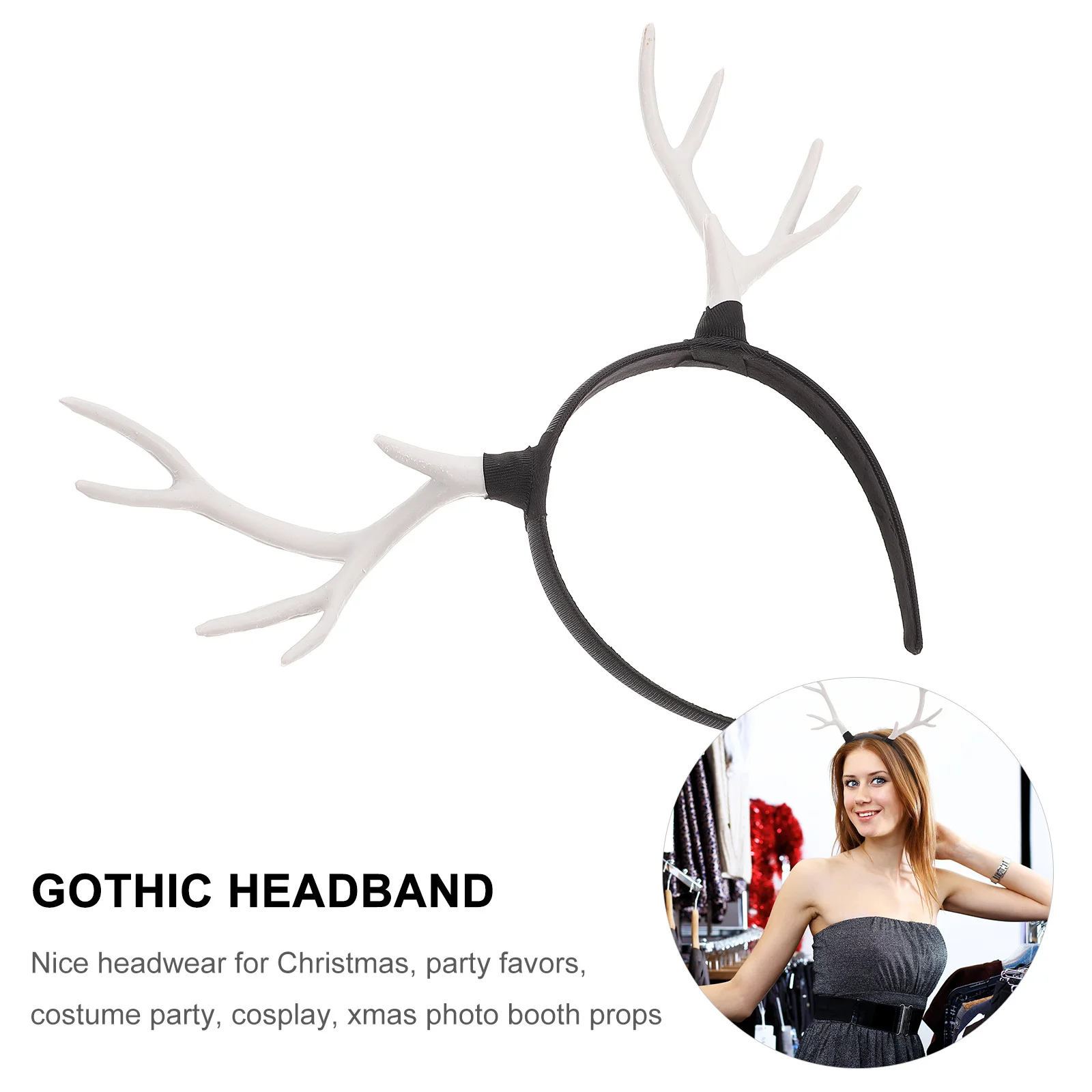 

1Pcs Xmas Reindeer Antler Headpiece Party Headdress Hair Accessory Women Christmas Festival Hair Ornament Xmas Headpiece