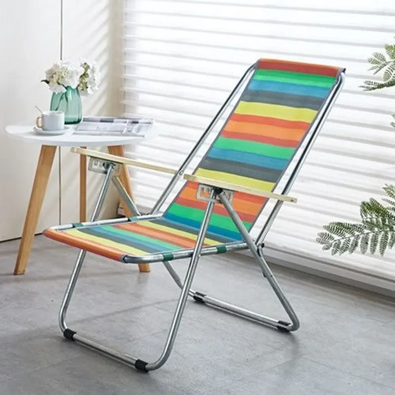 Portable Folding Recliner Chair for Adults Home Balcony Comfortable Leisure Seat Durable Simple Design for Lunch Break Rest
