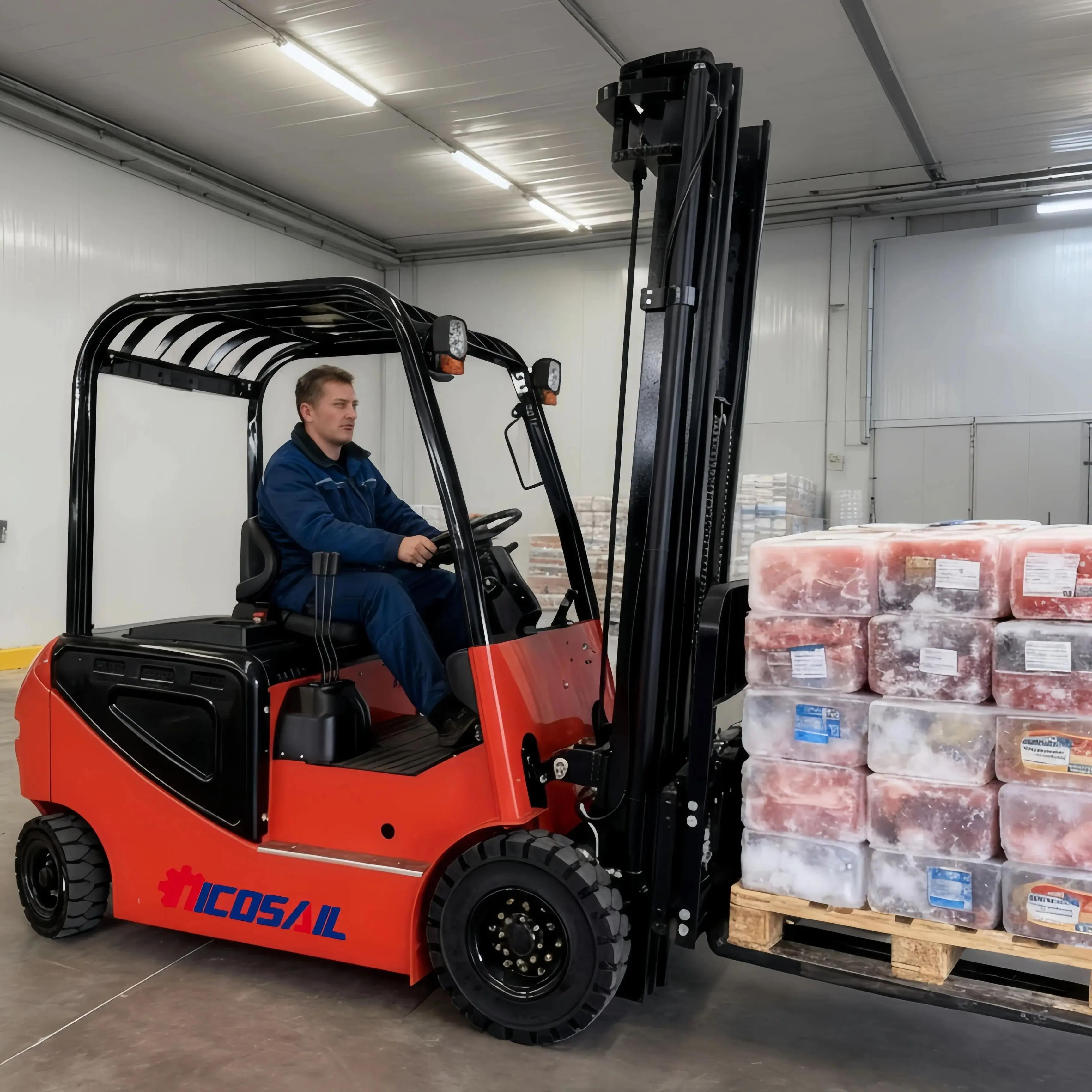 

Low cost new energy electric forklift warehouse small battery cab 1.5 tons 2000 kilograms 3 tons electric forklift