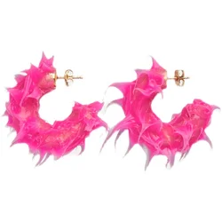 FishSheep 2022 Trend Punk Spike Hoop Earrings For Women Statement Pink Blue Big C Circle Earring Goth Fashion y2k Jewelry Gifts