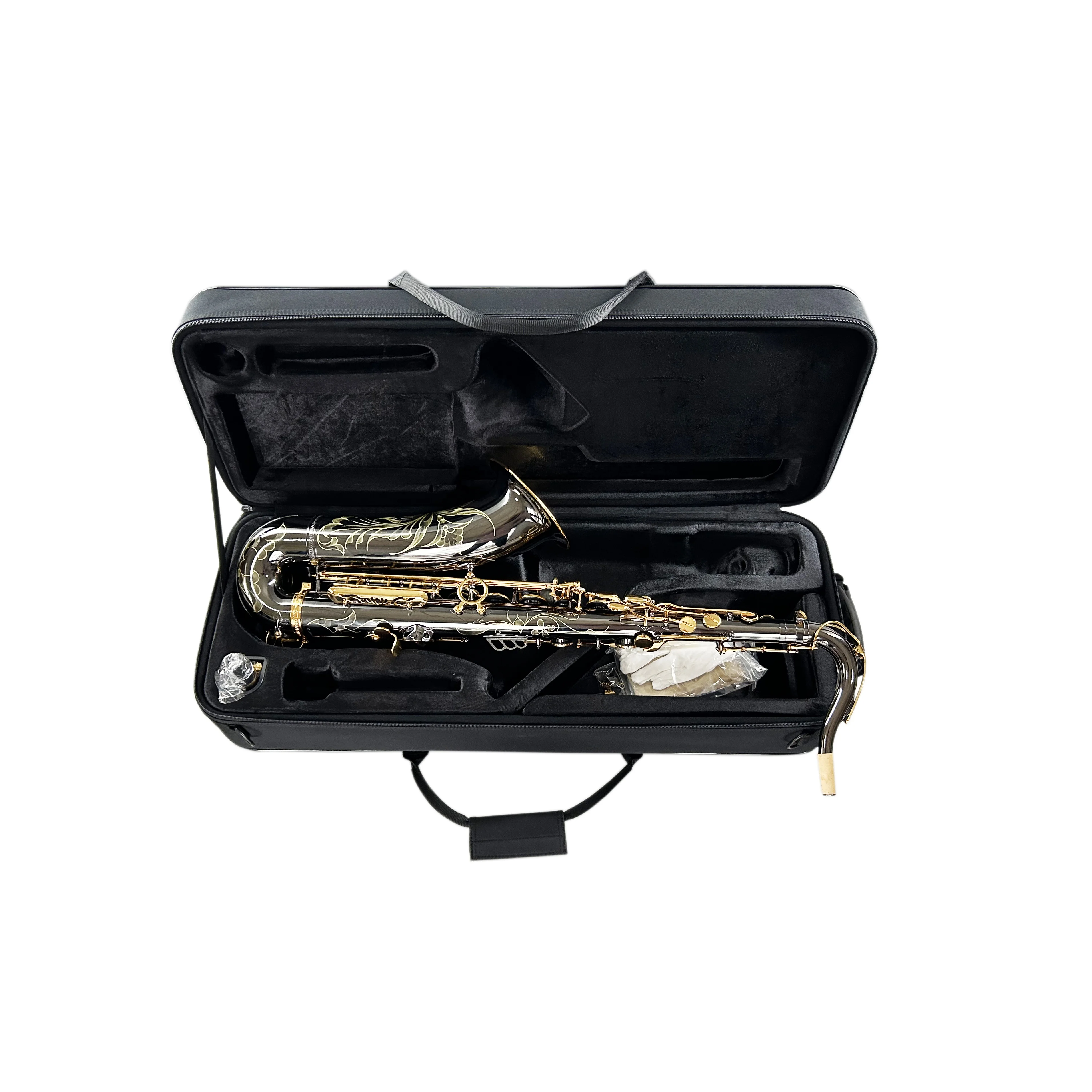 Professional Black Nickel Tone Gold Tenor Saxophone JYTS103DBNL Black Nickel Body Woodwind Instrument For Use