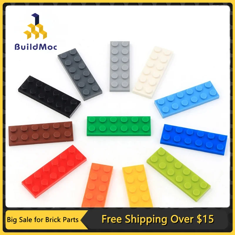 

10pcs DIY Building Blocks Figures Thin Bricks 2x6 12Color Educational Creative Size Bricks Bulk Model Kids Toys Children