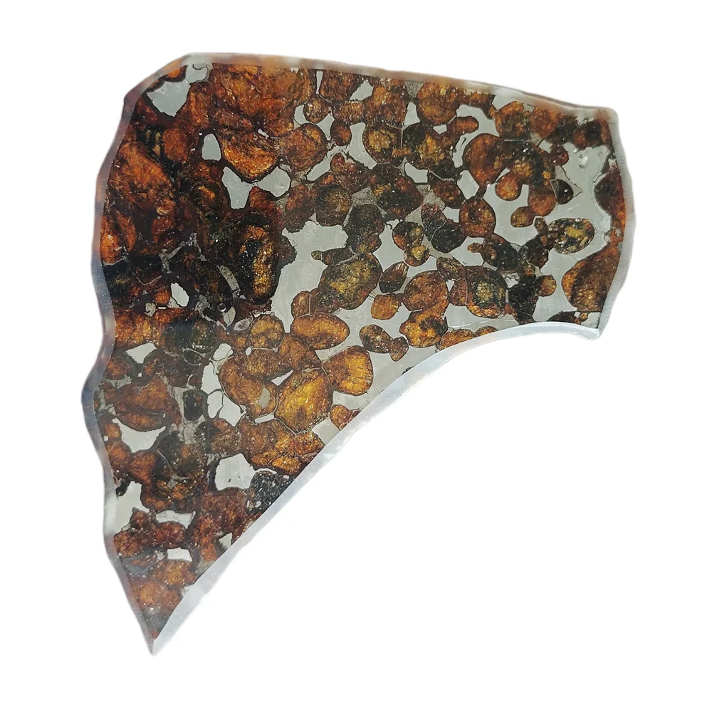 

37.8g SERICHO Pallasite Natural Meteorite Material Sliced Olive Meteorite Slices Specimen Collection - From Kenya - QA236