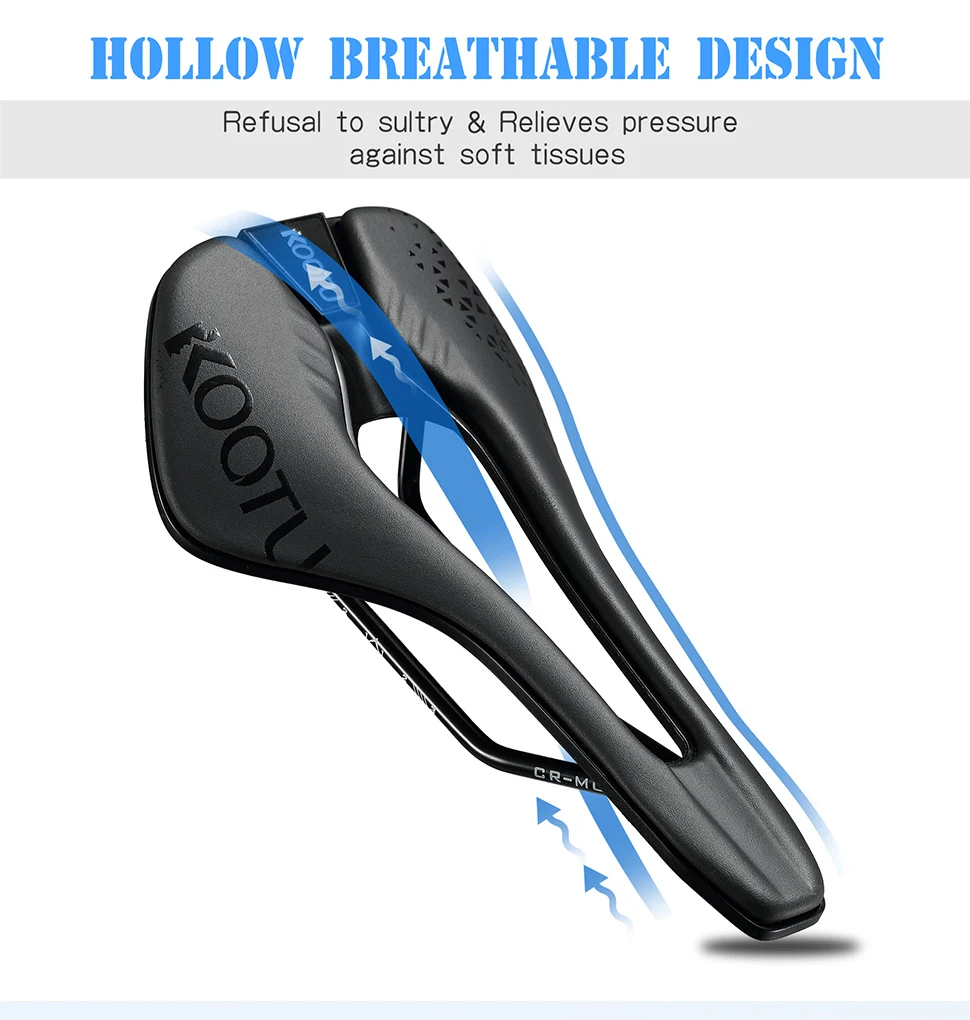 KOOTU Hollow Saddle Men\'s Women\'s Mountain Road Bicycle Seat Cushion Comfortable Shock-Absorbing Seat Cushion