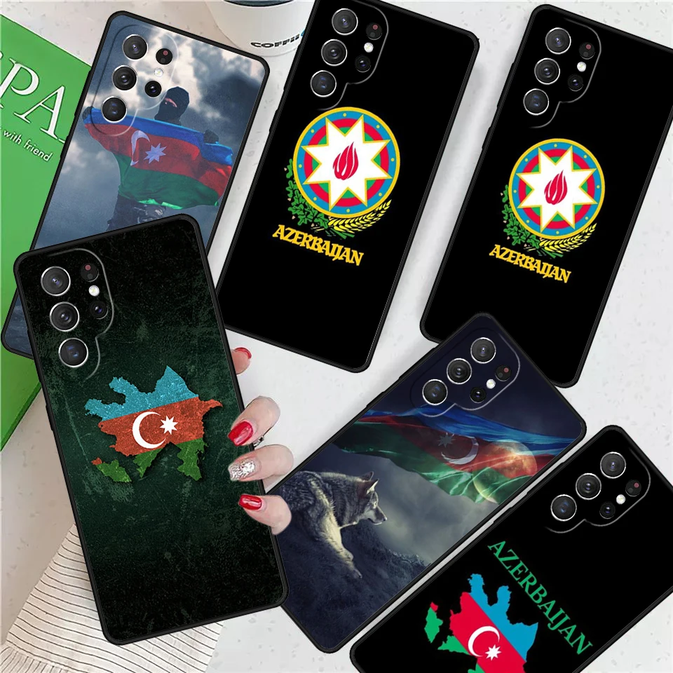 Azerbaijan Flag For Samsung Galaxy S24 Ultra S21 S22 S8 S9 S10E Note 10 20 Plus FE S23 Phone case Cover Coque