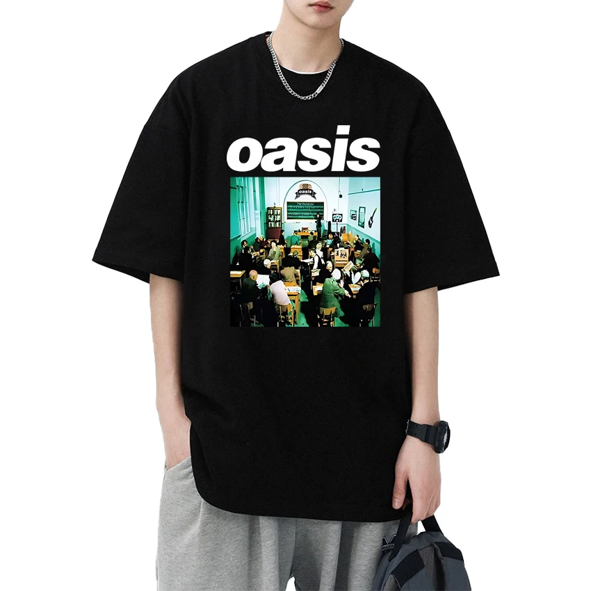 

Hot Sale Oasis Band Rock Hip Hop short sleeve T-shirts Men Women Fashion Oversized short sleeve T-shirts Unisex 100% Cotton Tops