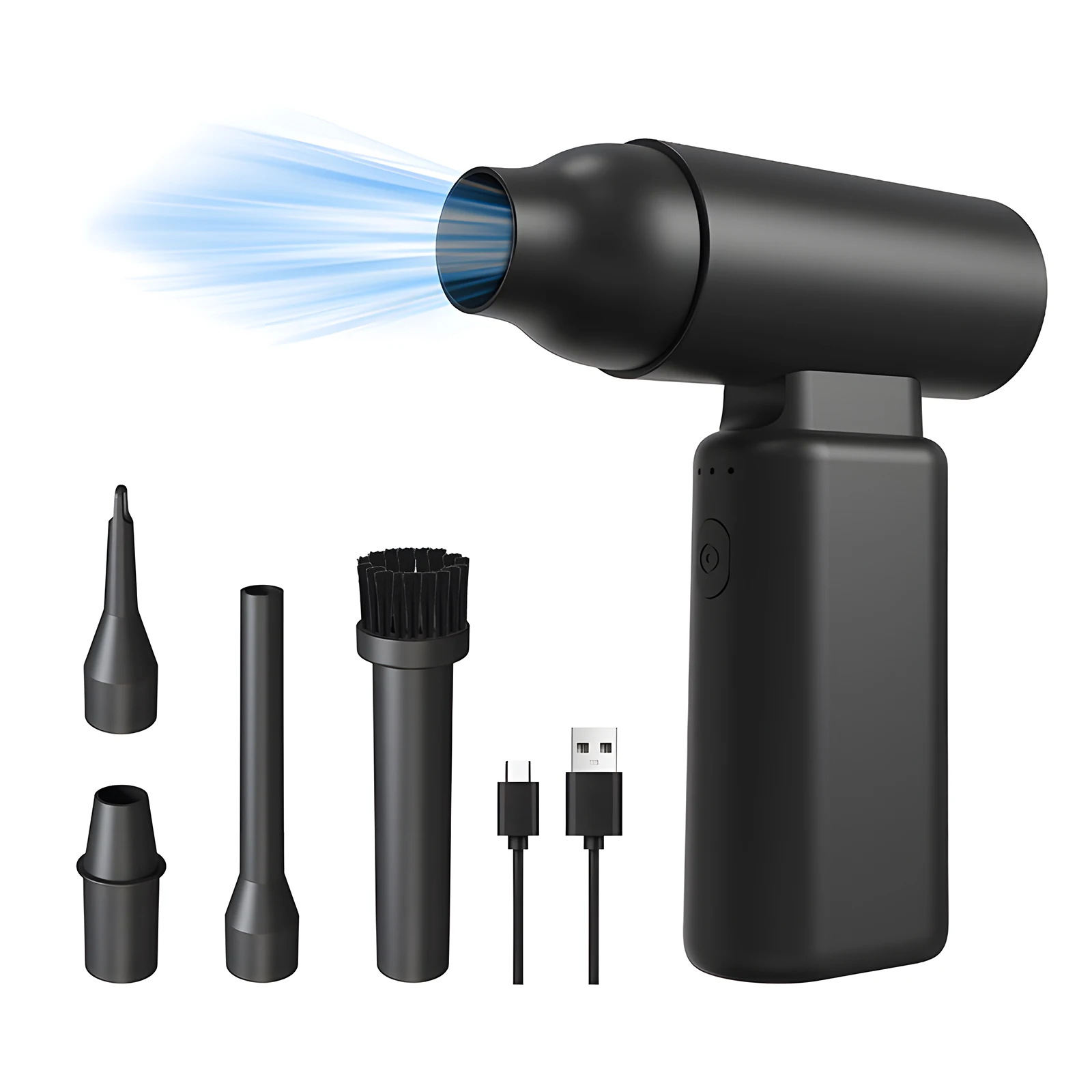 

2 в 1 пылесос со сжатым воздухом и накачиватель, 3 регулируемые передачи, 67000 об/мин, электрическая воздушная тряпка с бесщеточным двигателем, перезаряжаемая