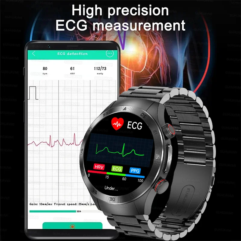 2024neue Saphirglas Laser behandlung drei hohe Smartwatch Männer Herzfrequenz Blutzucker Gesundheit Sport Tracker EKG ppg Smartwatch