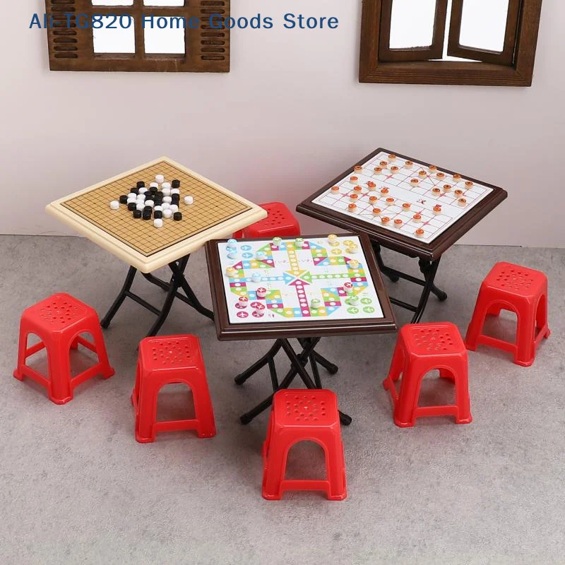 

[TG820]1 Set Dollhouse Mini Gomoku Chess Toy Simulation Miniature Flying Chess Model Doll House Accessories Desktop Decoration