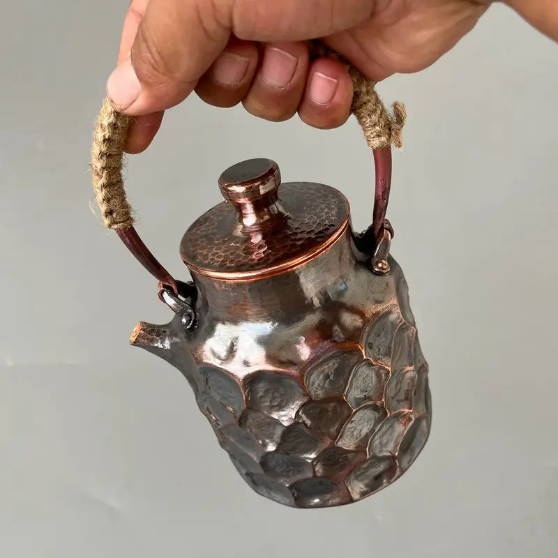 Pure Copper Handmade One Piece Water Kettle Thick Retro Teapot Stove