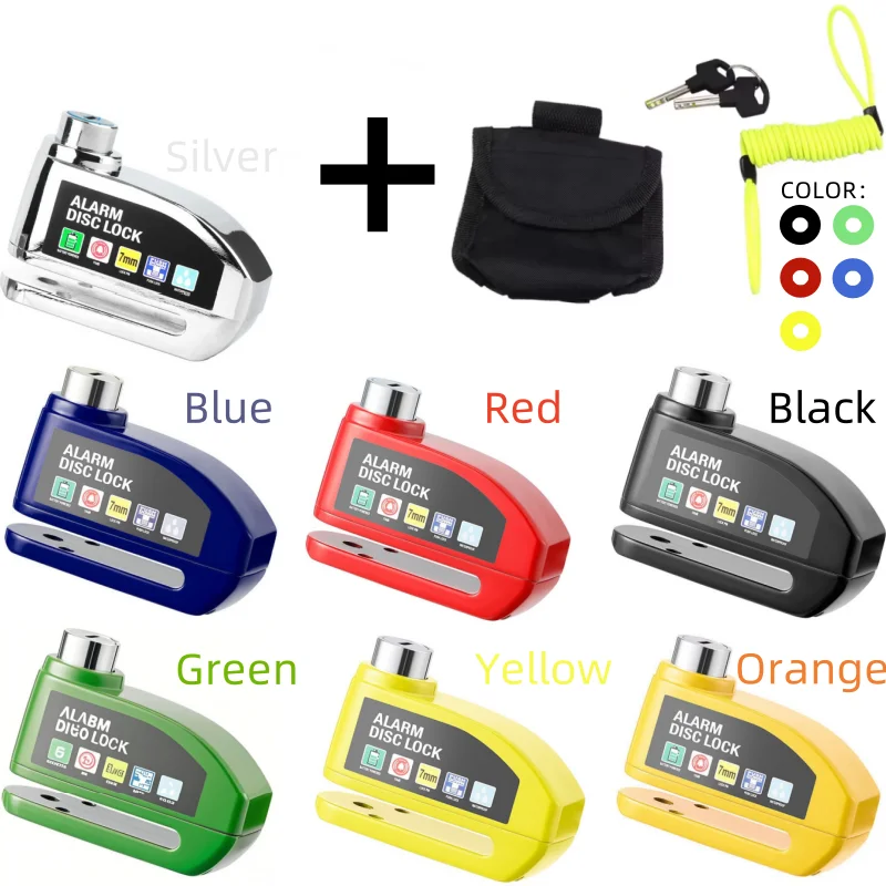 New High Security Waterproof Motorcycle Bike Scooter Anti-theft Alarm Lock With/Without Disc Brake Lock Bracket Reminder Rope