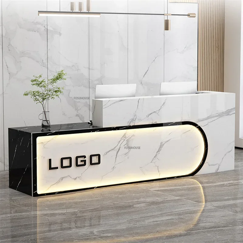 Modern Company Reception Desks Beauty Salon Checkout Counter Dance Studio Service Counter Commercial Bar Atril Reception Desk