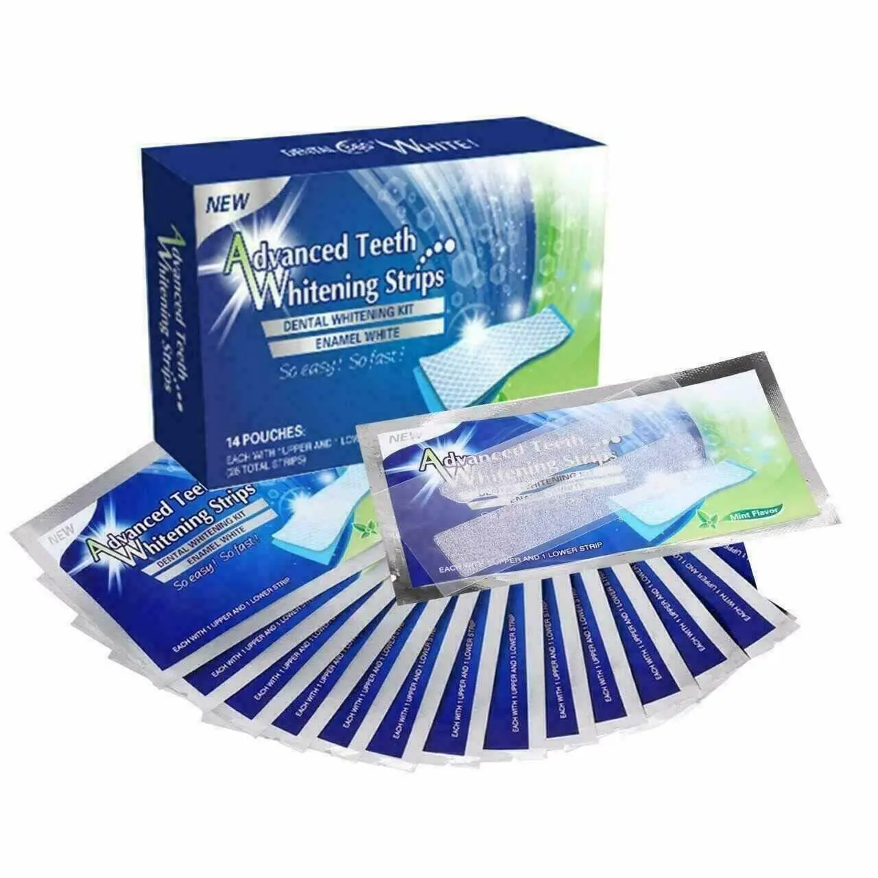 28 PROFESSIONAL ADVANCED TEETH WHITENING STRIPS HOME TOOTH BLEACHING
