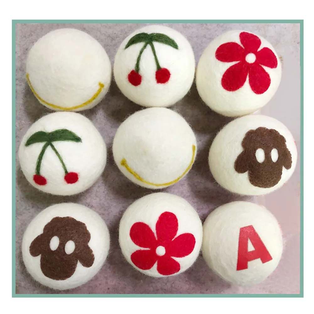 6pcs High Density Wool Drying Balls 4cm/1.6in Adsorb Impurities Wool Dryer Balls Soft Wool Reduce Static Electricity