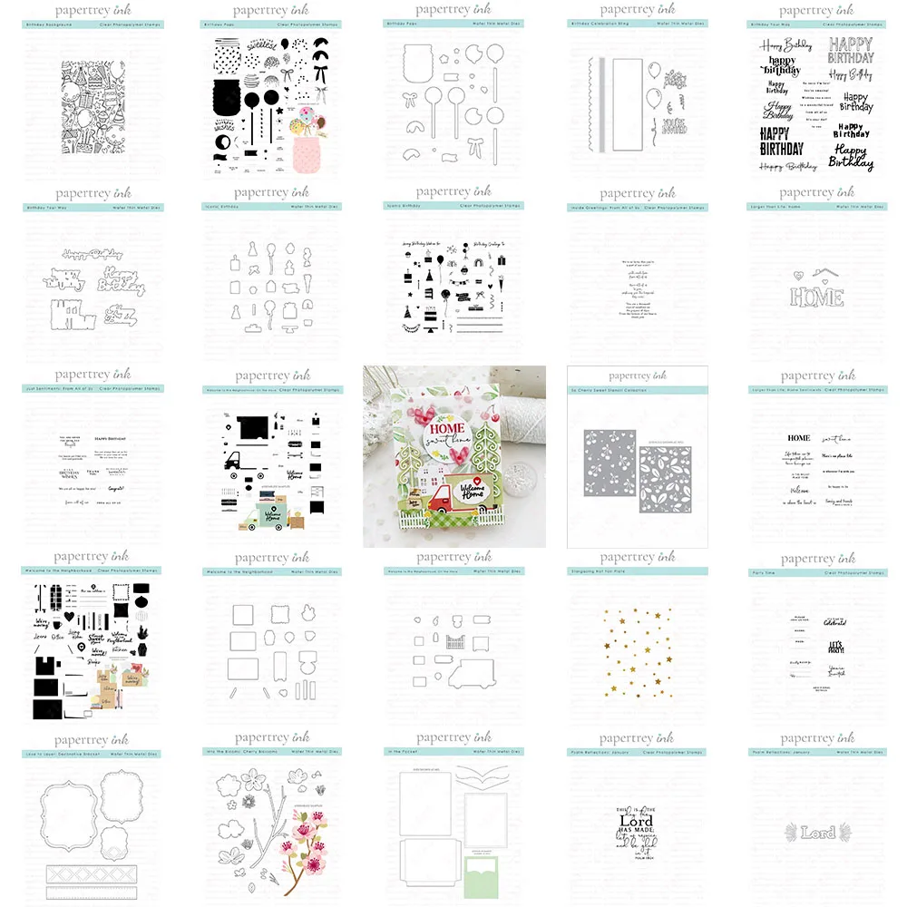 

New Sentiments Party Pocket Cherry Bracket Neighborhood Stargazing Die Diy Birthday Background Stamps Greetings Stencil Hot Foil