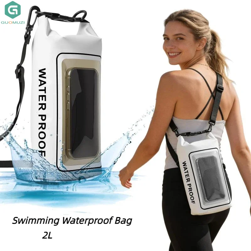 2L PVC Swimming Waterproof Bag Universal Waterproof Phone Cases Bag For Trekking Drifting Rafting Surfing Boating Storage Bag