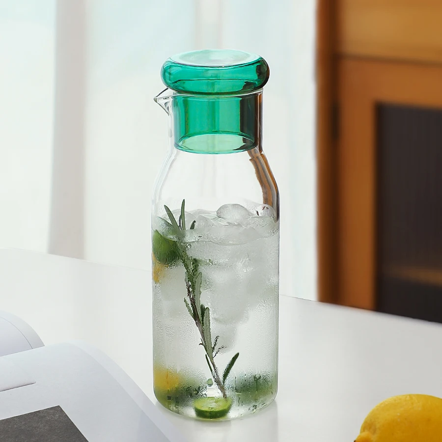 Heat-resistant Glass Jar For Milk Ice Coffee Water And Juice Refrigerator Pitcher Teapot Carafe Cold Brew Drinking Bottle Jug