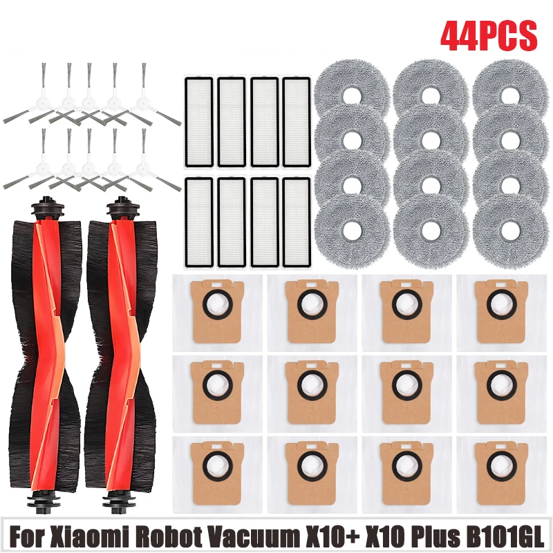 

For Xiaomi Robot Vacuum X10 + / X10 Plus B101GL Parts Main Side Brush Hepa Filter Mop Cloth Dust Bag Replacement Accessories