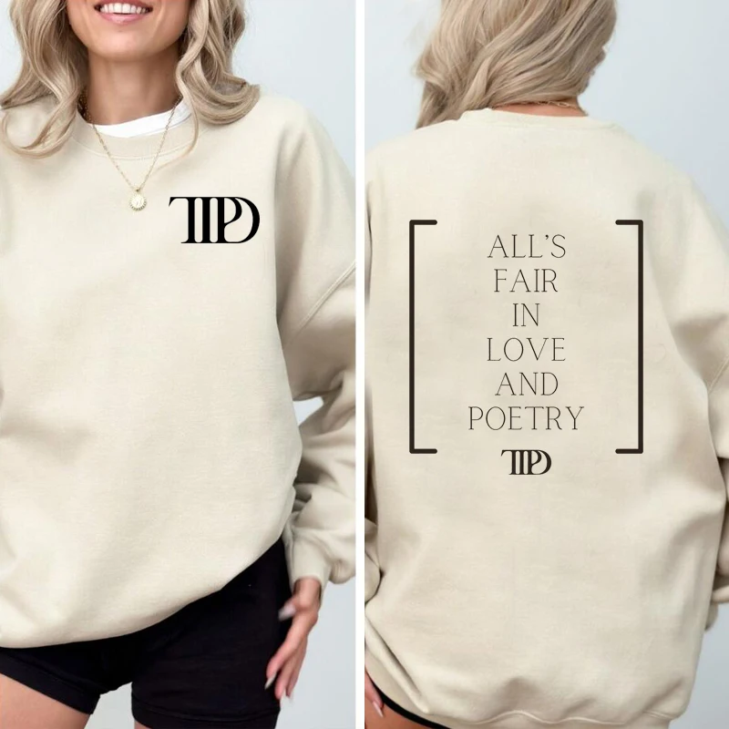 De Gemartelde Dichtersafdeling Sweatshirt Vrouwen Swiftie Tijdperken Tour Merchandise Ttdp Bedrukte Sweatshirts Pullover Voorzitter Zweet