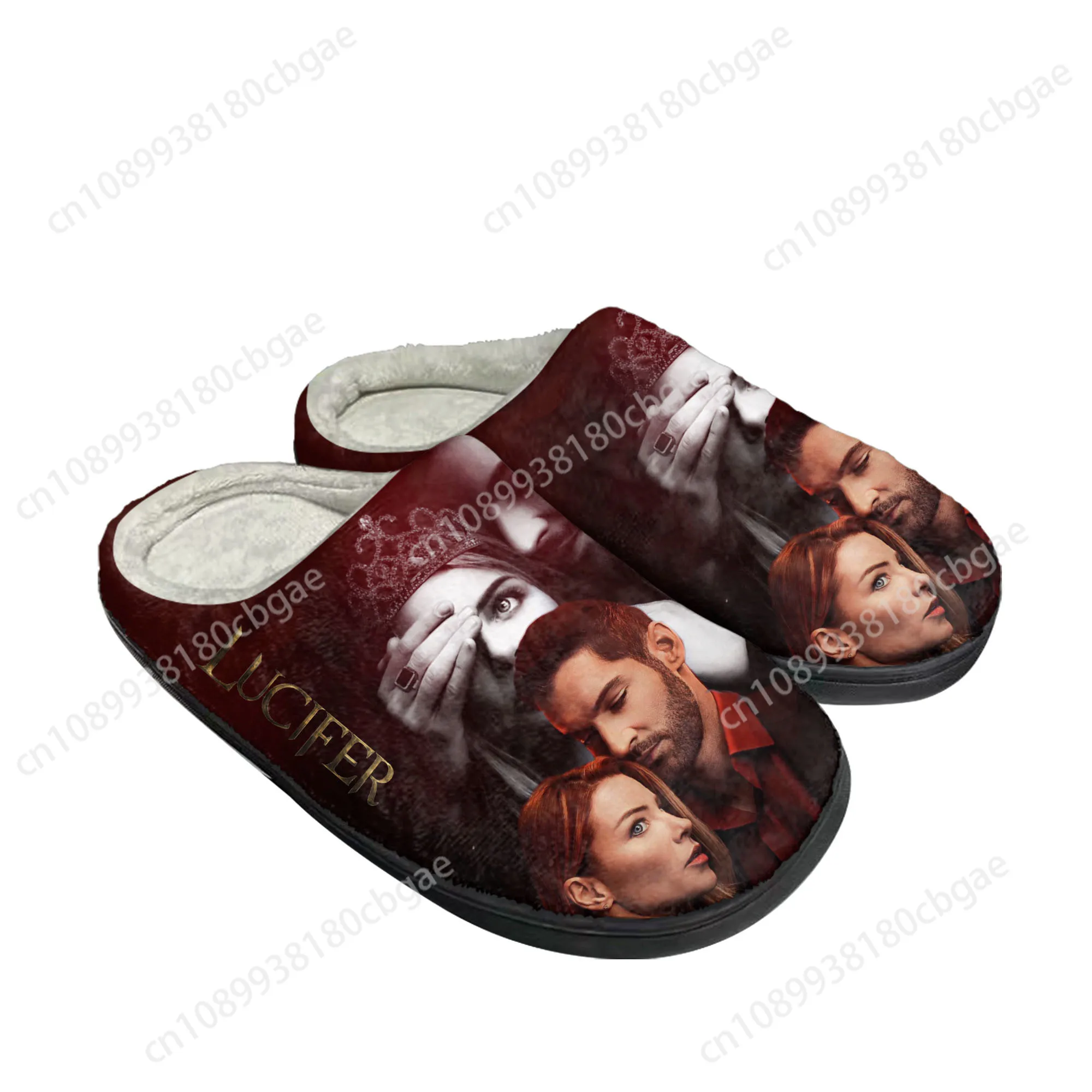 Lucifer Home Cotton Slippers Mens Womens Tom Ellis Plush Bedroom Casual Keep Warm Shoes Thermal Indoor Slipper Customized Shoe