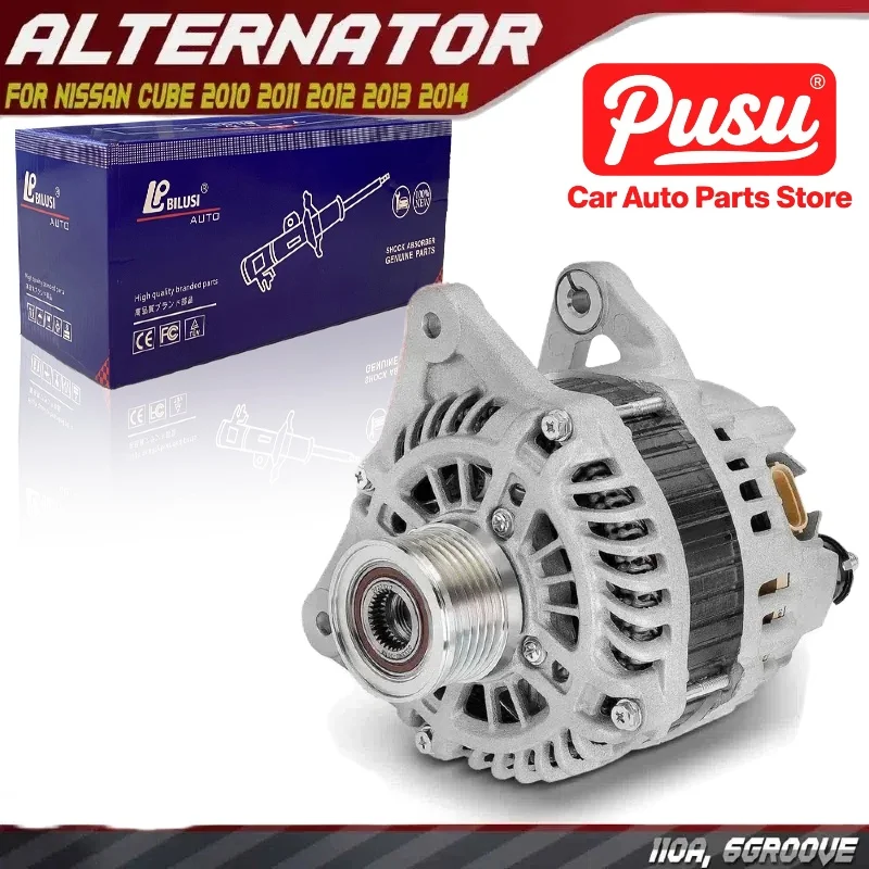 

Alternator for Nissan Cube 2010-2014 110A 12V Clockwise 6-Groove Clutch Pulley 231001FC1A, A002TJ0581, A002TJ0581ZE, 23100-1FC1A