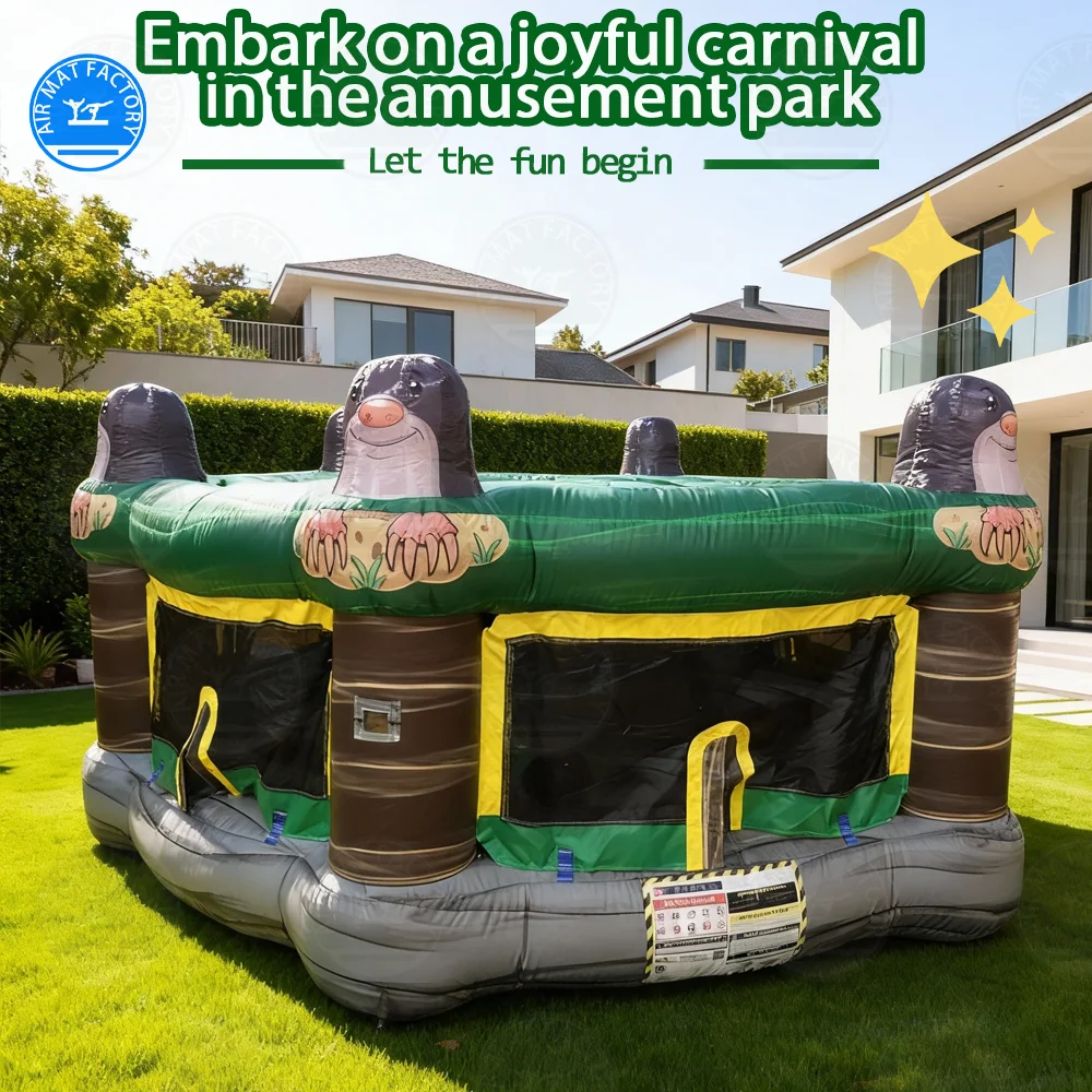 Giant Inflatable Whack a Mole Commercial Grade Bounce House with  Hammers Portable Indoor/Outdoor Interactive Game for Events