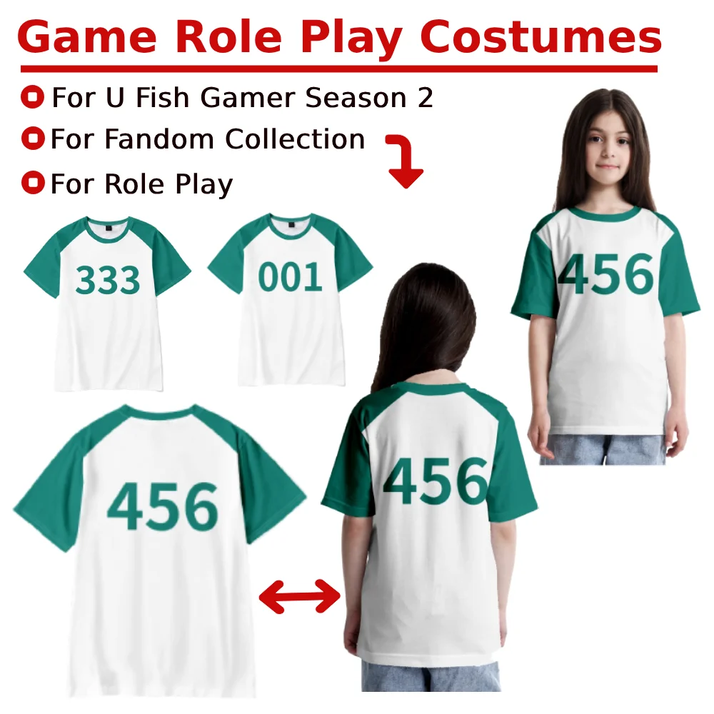 Movie Game Clothes Party Clothes Player 456 333 001 Adult Player Costume Unisex for film Buff/Game Cosplay Costume Numbers