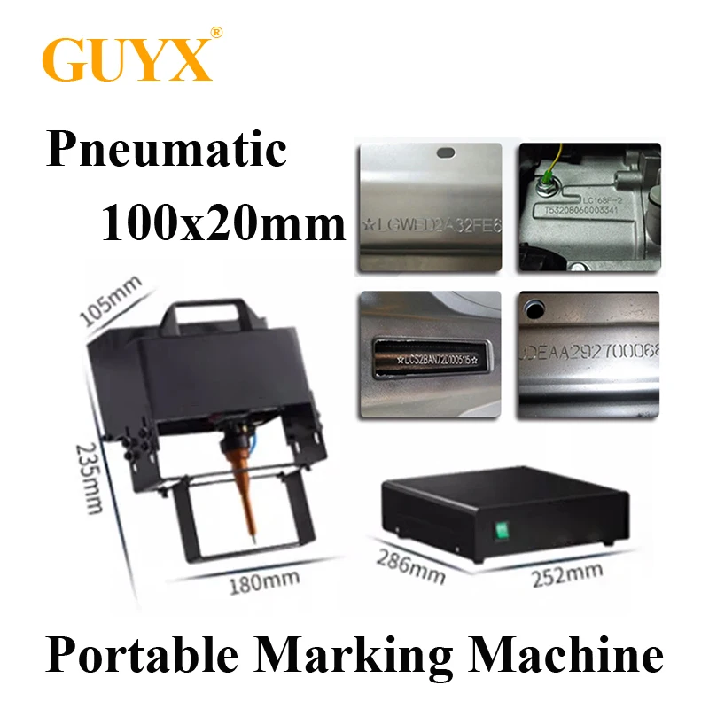 Portable Engraving Pneumatic Marking Machine 100x20/170x110/140x40mm Touch Screen For Nameplate Cylinder Number Frame Chassis