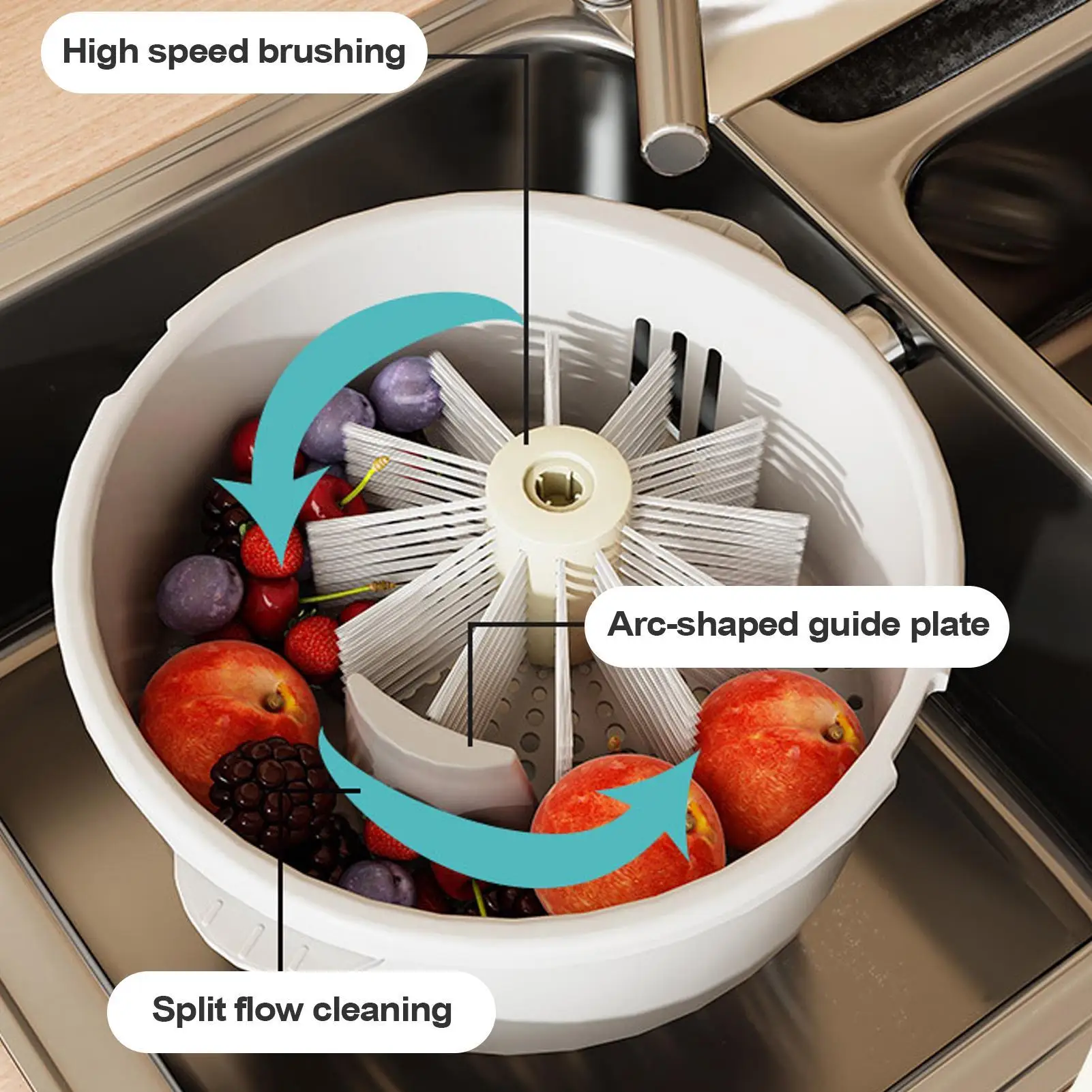 

Lettuce Spinner Rotating Food Basket Fruit Washer For Meal Prep Berry Produce Kitchen Food Lettuce Salad Strawberry