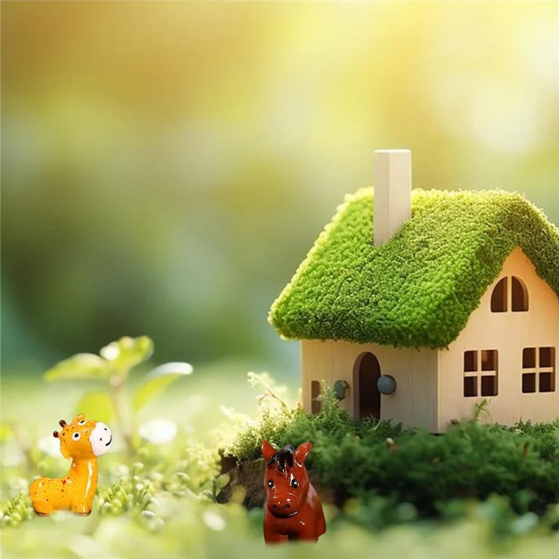 

AA01-50 шт. мини-фигурки животных джунглей, смоляные крошечные миниатюры животных, миниатюрные садовые аксессуары диких животных