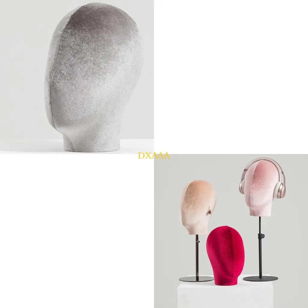 DXAA Adjustable Height Mannequin Head Stand for Hat and Display Pinnable Hairpiece Holder with Retractable Metal Base