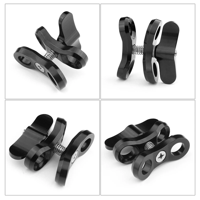 Diving Ball head Butterfly Clip Arm bracket Clamp CNC Mount Adapter Gopro 10 9 8 7 6 SJCAM Dji Osmo Action Camera Accessories