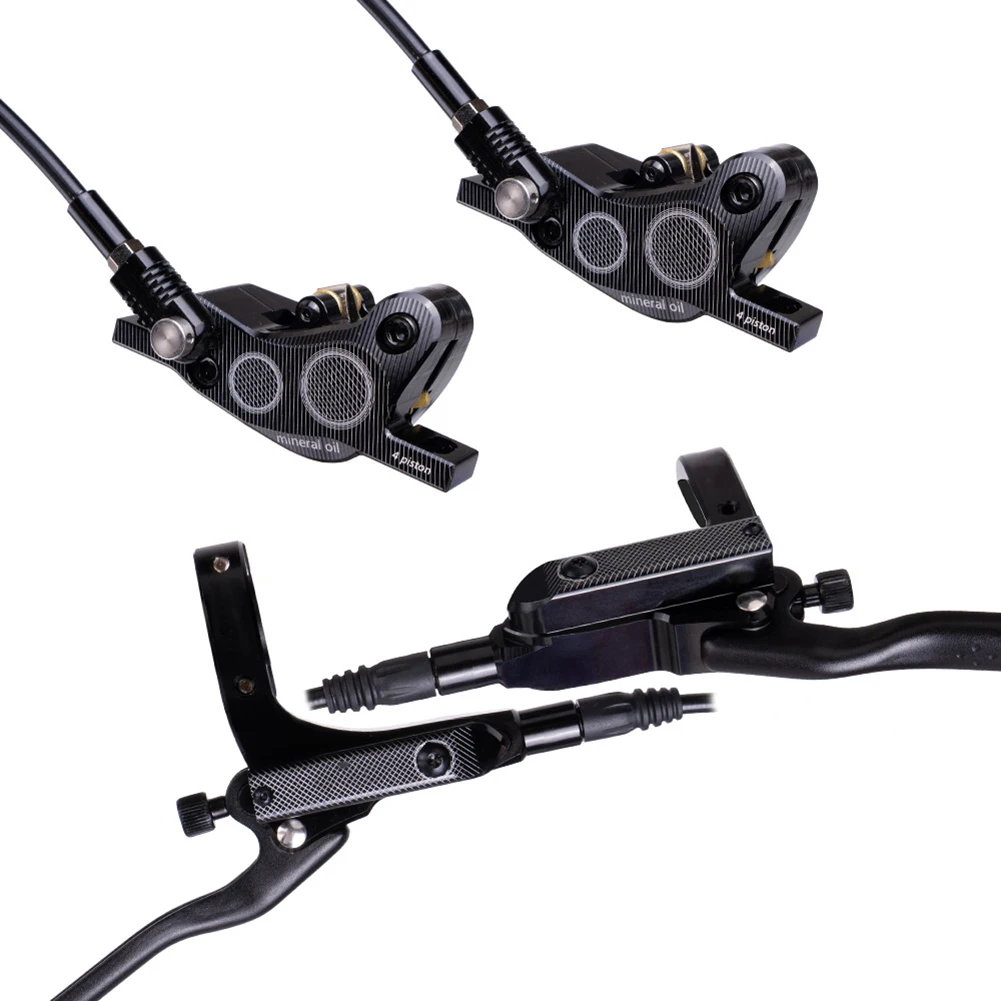 

High Efficiency Hydraulic Disc Brake Set with 4Pistons Aluminum for Reliable Braking on Mountain and For Road Bikes