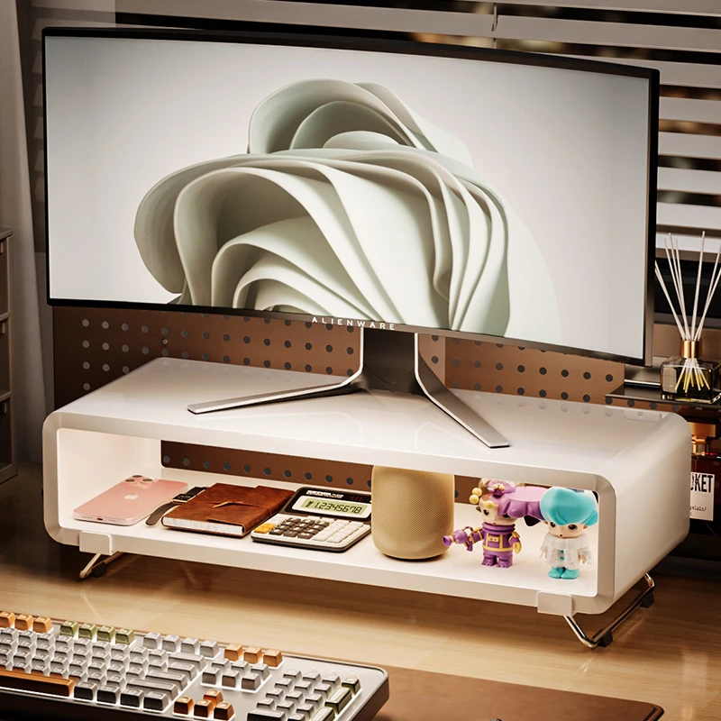 Monitor Stand Desk Riser Laptop Stand Desktop Storage Organizer for Dorm Office Desk Computer Screen Space Saving