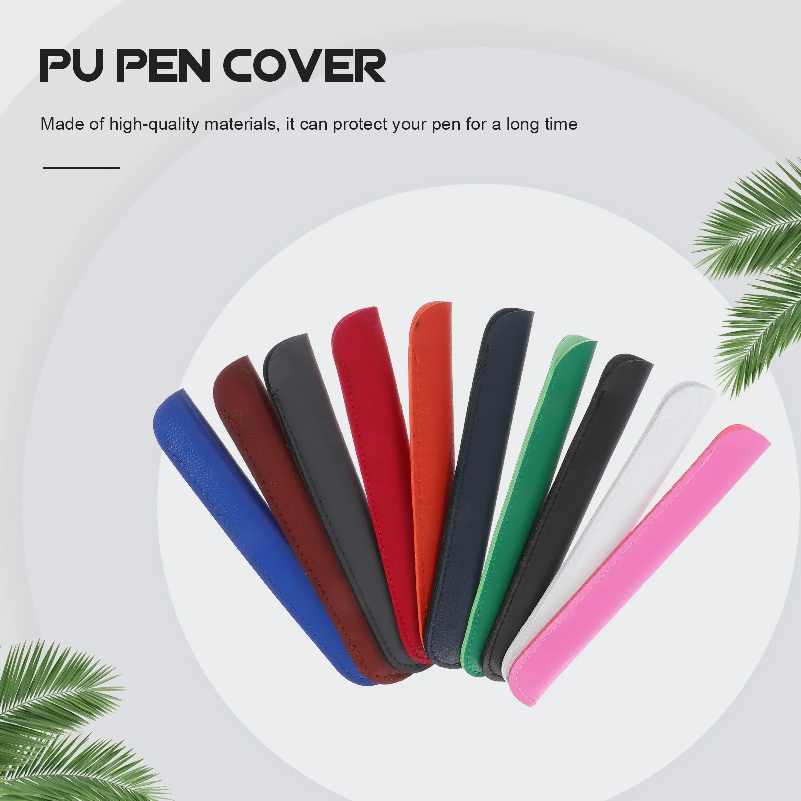 

LIFKICH 10pcs PU Pen Cover Single Bag Protector for Office Daily Use Writing Tools Accessory
