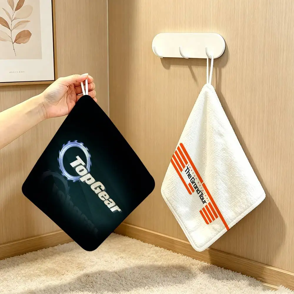 TV The G-Grand T-Tour  Polyester Cotton Hanging Kitchen Towel Skin Friendly Hand Wiping Towel For Hotel Cafe Household
