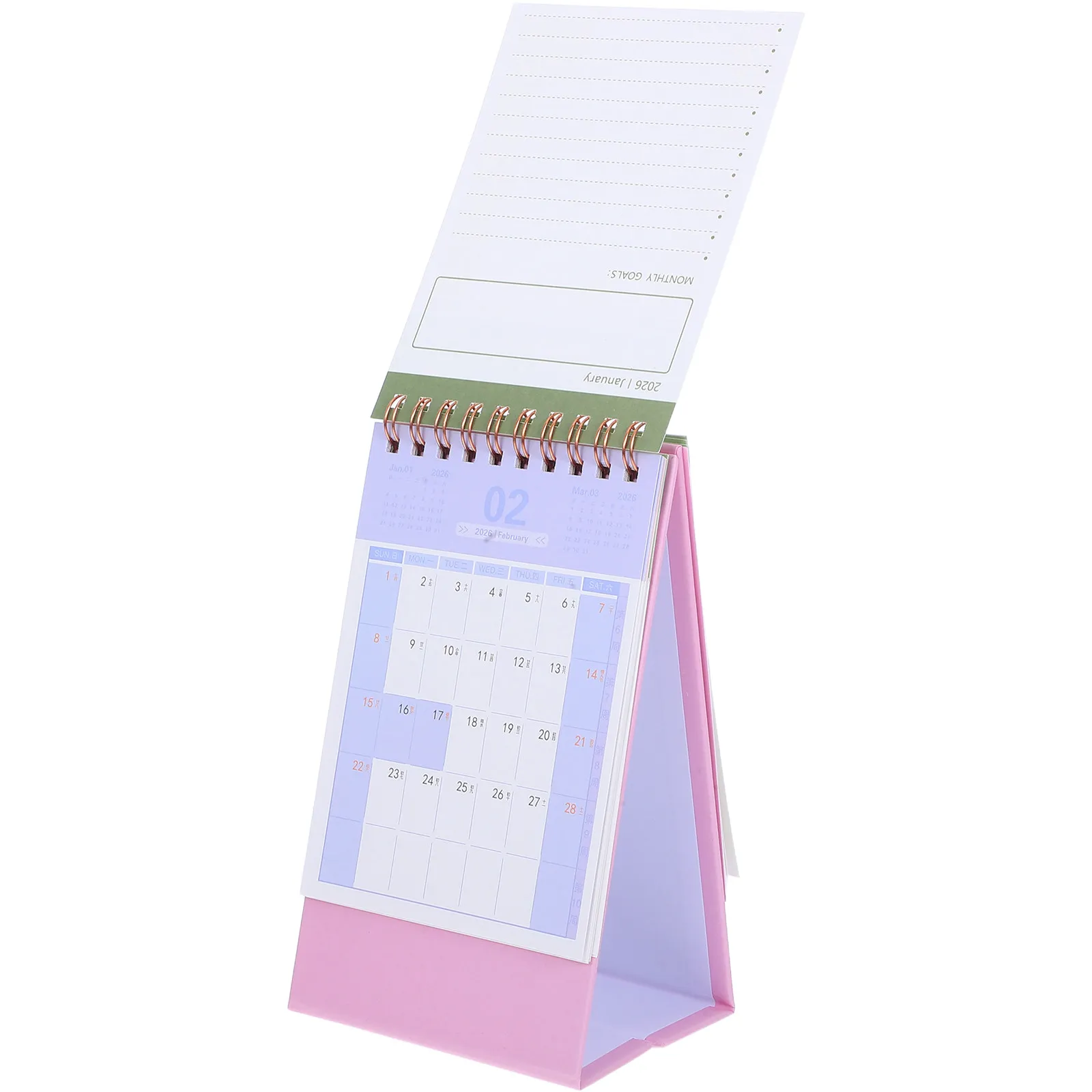 

2026 Standing Desk Calendar Minimalist Foldable Design Green Table Calendar for Daily Planning Organization Home Office Use