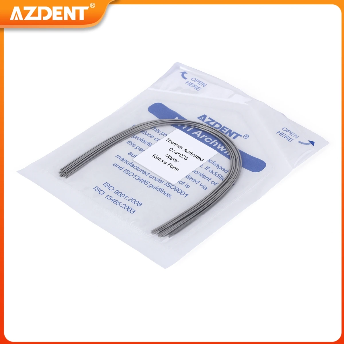 10PCS/Pack AZDENT Dental Orthodontic Heat Thermal Activated Niti Rectangular Round Arch Wires Natural Form Archwire Upper Lower