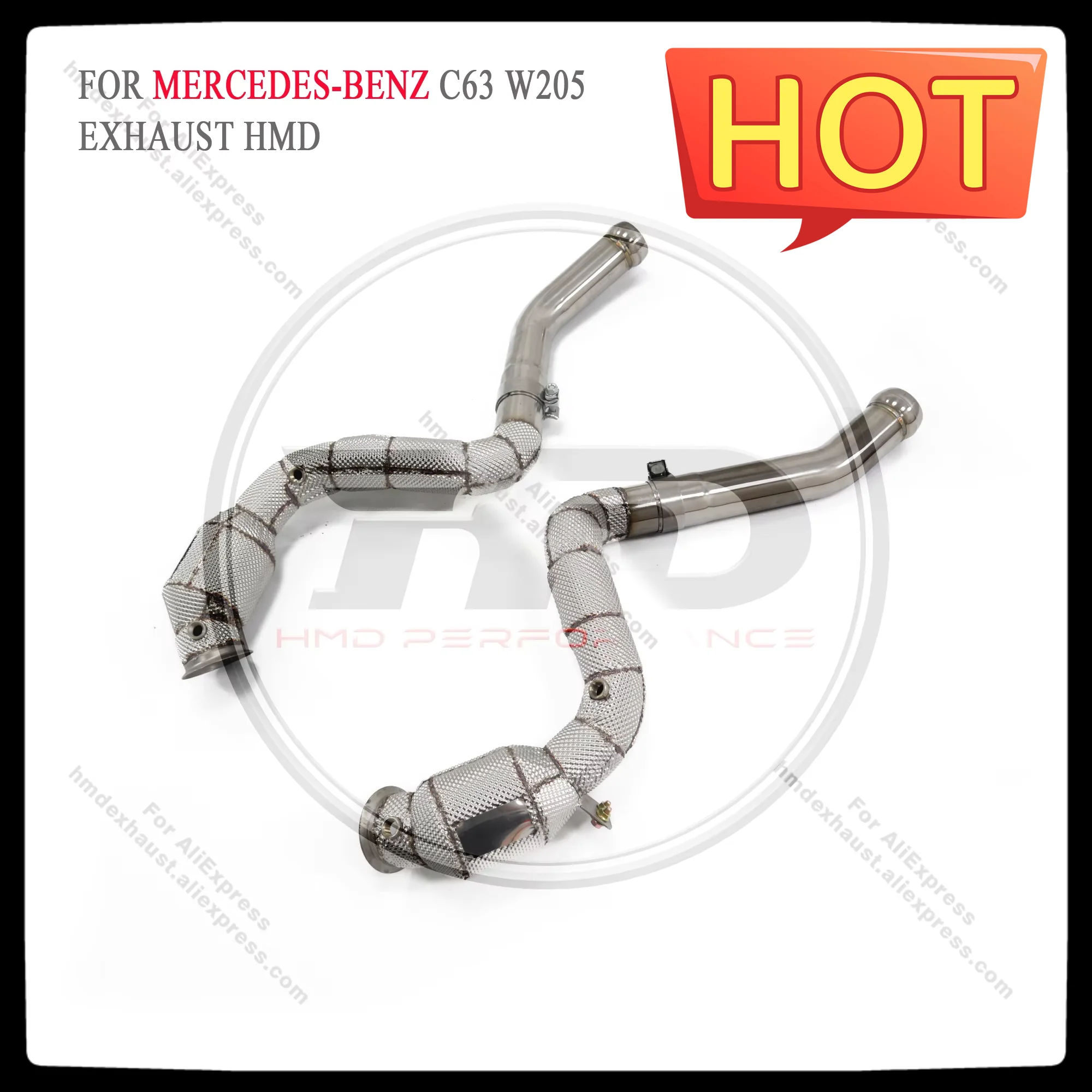 

HMD Car Accessories Exhaust System High Flow Performance Downpipe for Mercedes Benz AMG W205 C63S With Catalytic Converter